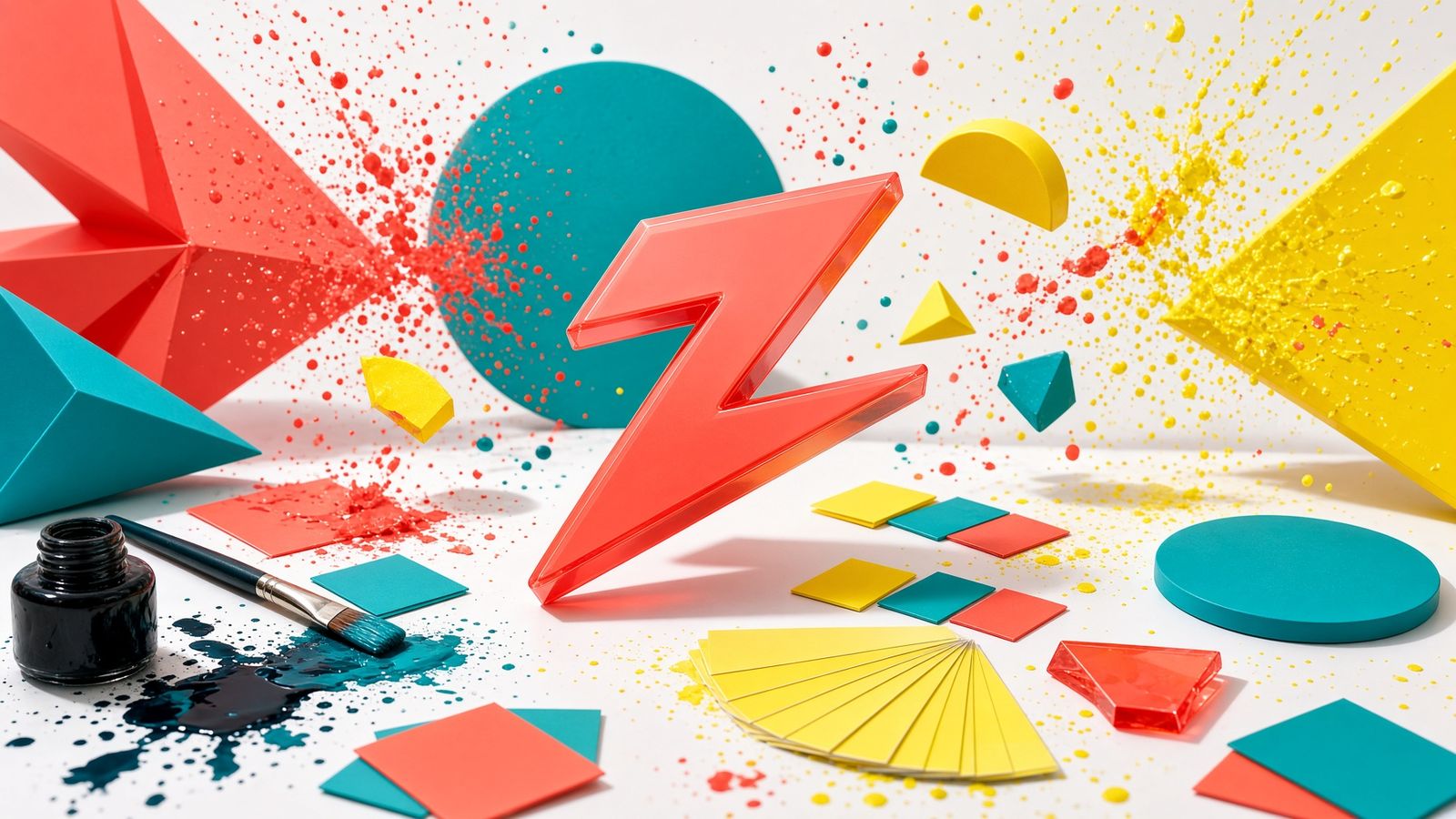 Vivid logo workshop with coral marks, teal badges and sunflower colour chips — logo design South Africa from R450